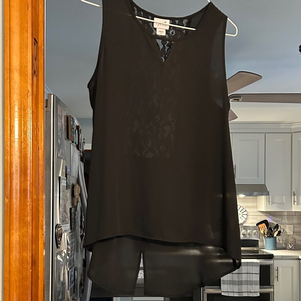 Jaclyn Smith Black Sheer Tank Top